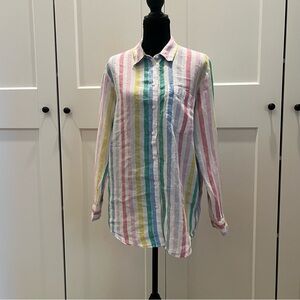GAP Colorful Striped Linen Shirt